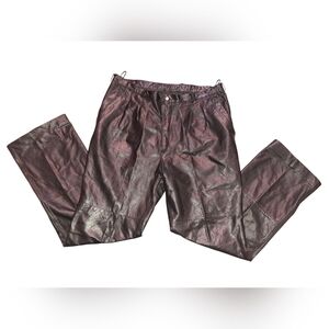 Stylish Leather Pants in Deep Brown